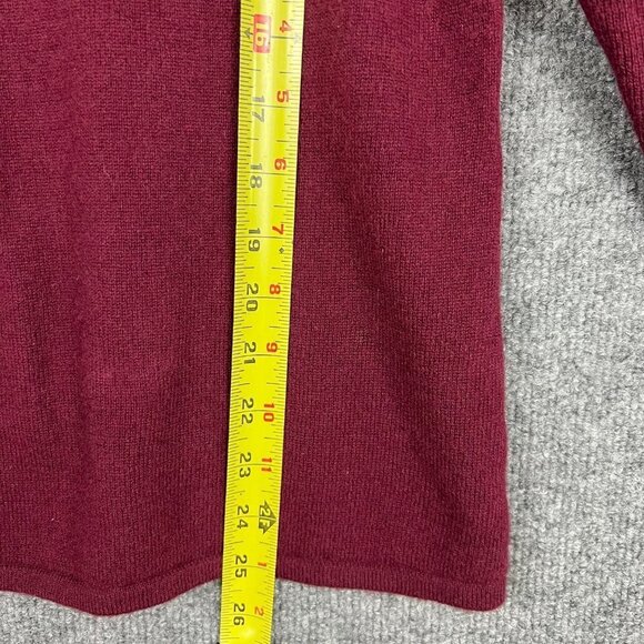 Precious‎ Fibers 100% Cashmere Burgundy Tie Front Sweater Womens Size Large - Picture 5 of 6